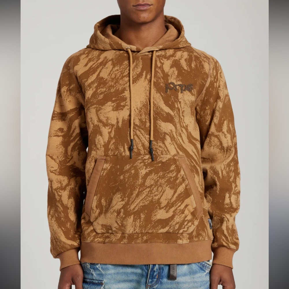 PRPS Men's Paving Brown Sugar French Terry Hoodie Size SMALL